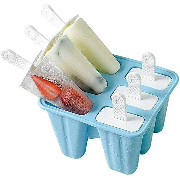 Moldes para paletas de hielo, hecho en casa, de silicona, para hacer  paletas de hielo, para niños, de grado alimenticio, para helados, sin BPA  (azul)