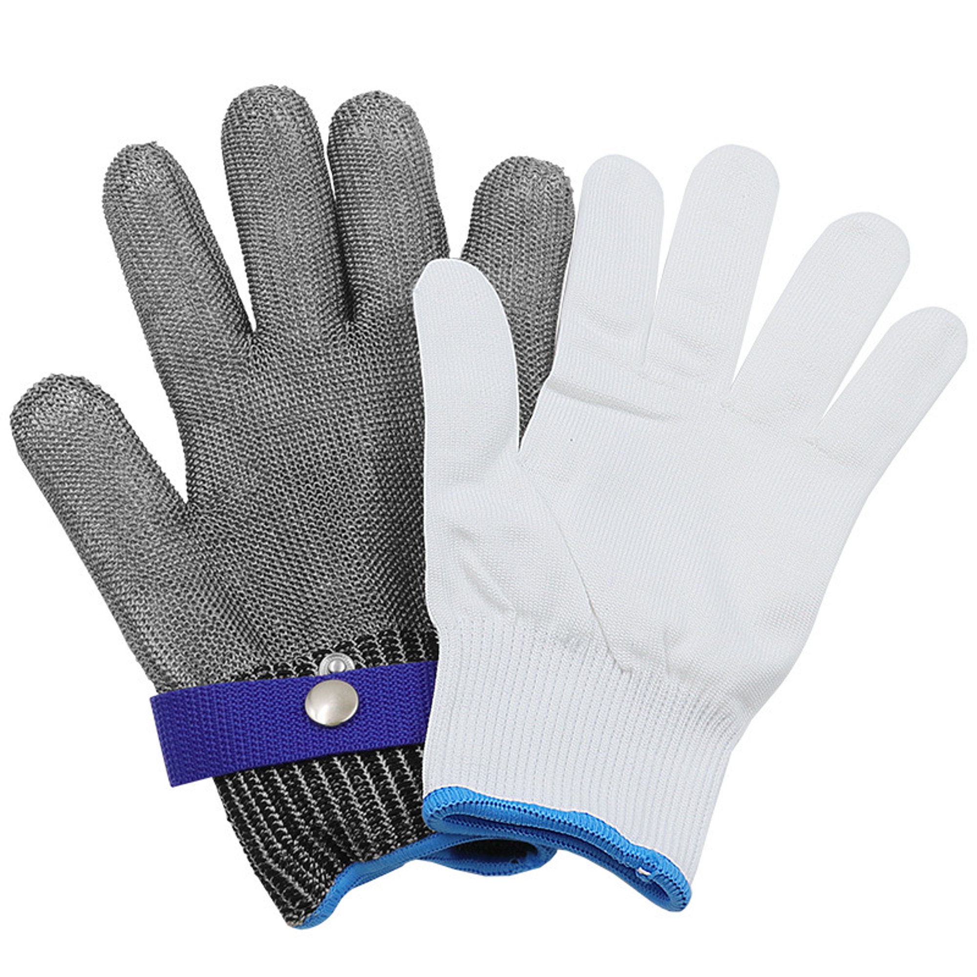 inf-way EN388 2 pares de guantes con malla de acero inoxidable resistente a  las cortadas, para mecánico, guantes con Nivel 5 Protección, guantes para