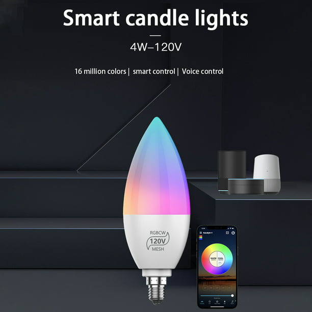 Bombilla LED vela inteligente 5,5W E14 RGB + 2700-6500K Regulable