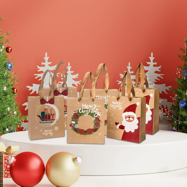 3x Bolsas de regalo de Navidad Kraft Decoraciones con asas Bolsa de regalo  Cajas de bolsas de papel Bolsas de surtidas para la fiesta de Trineo  Sunnimix bolsas de papel