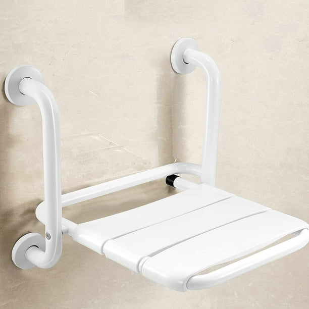 JCWANGDEFU Asiento de ducha plegable montado en la pared, taburete de  seguridad para baño, banco de silla, 12.8 x 12.4 pulgadas, carga de 350  libras