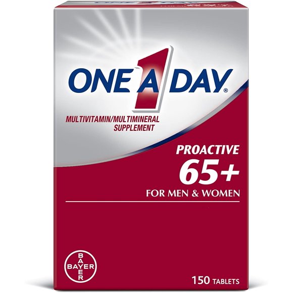 one a day proactive 65 multivitamínico para adultos mayores  vitaminas y minerales  150 tabletas one a day proactive 65 for men  women