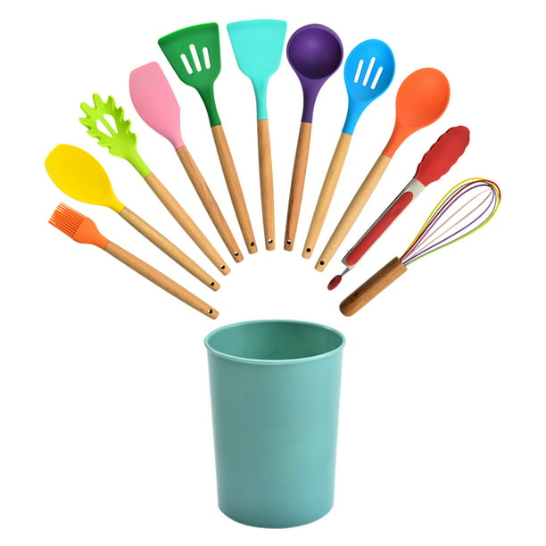 GIEXREN Juego de 5 cucharones de silicona, utensilios de cocina, cucharones  de sopa para servir sopa, 7.87 pulgadas