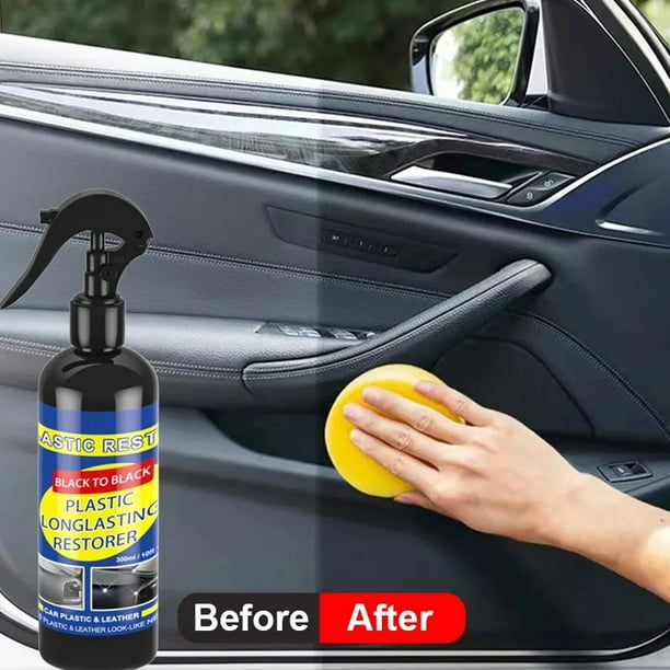 Restaurador de plástico para coche, productos de limpieza de coche con  brillo negro, pulido y renovación de revestimiento de reparación para  detalles de coche