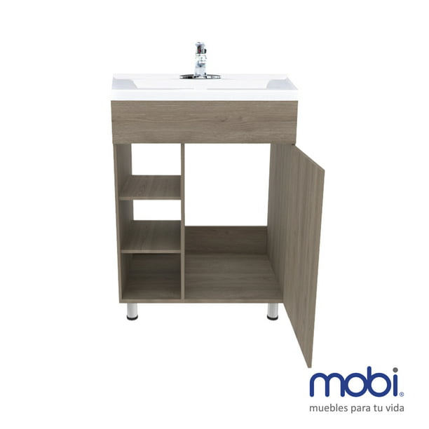 Mobi Mueble Para Baño 62cm De Madera Santa Mónica Lavabo Y Llave Mobi  Muebles Moderno