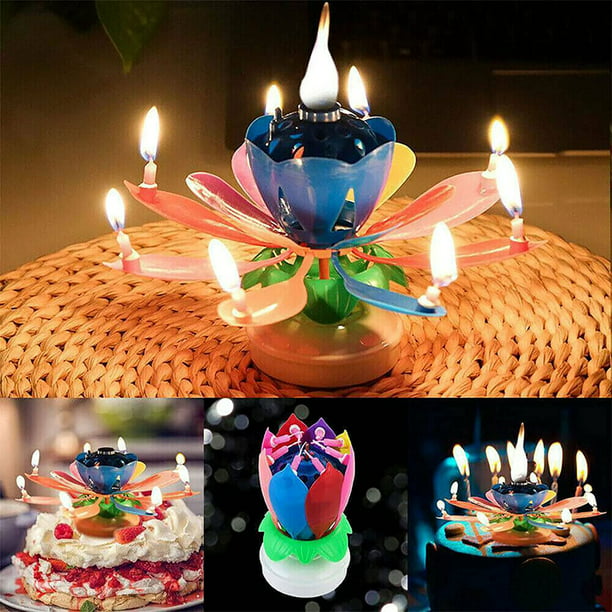 Vela giratoria electrónica para pastel velas de loto regalo de fiesta  Ehuebsd innovador vela Musical de cumpleaños para decoraciones de  Decoración de Pastel DIY | Bodega Aurrera en línea
