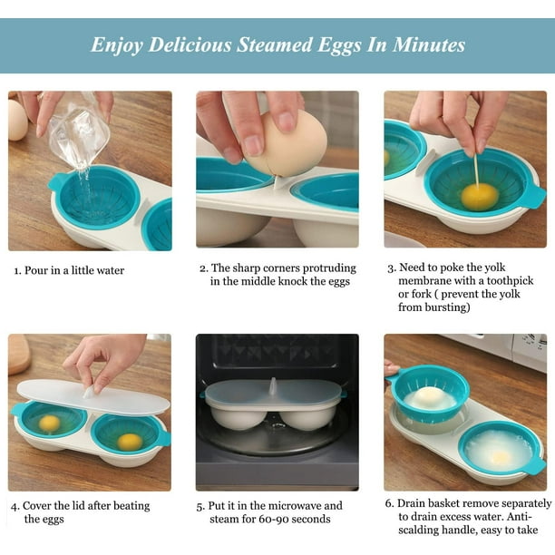 2 Escalfadores De Huevos Para Microondas, Cocedor De Huevos