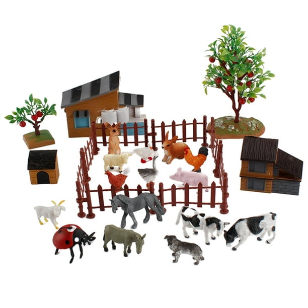 Juguete de animales de granja, 15 figuras de plástico de animales de  granja, juguetes educativos de granja para niños, niñas, niños pequeños