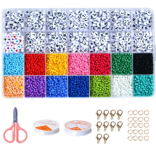 Kit de cuentas para hacer pulseras, cuentas sueltas de vidrio mezcladas de  colores hechas a mano, re Tmvgtek juguetes de los niños