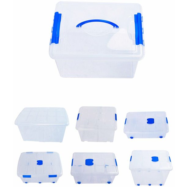 Cajas de Almacenaje Transparentes – Cajas Organizadoras de Plástico con  Tapa - color :12L - Unidad (12L)