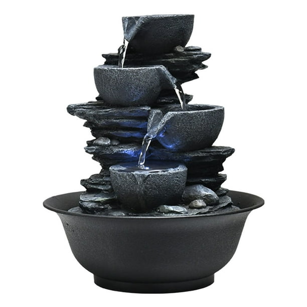 Fuente de agua decorativa de , fuente de agua corriente, cascada de Feng  Shui, decoración relajante para , manualidades, regalos artístico A BLESIY  Fuente de mesa