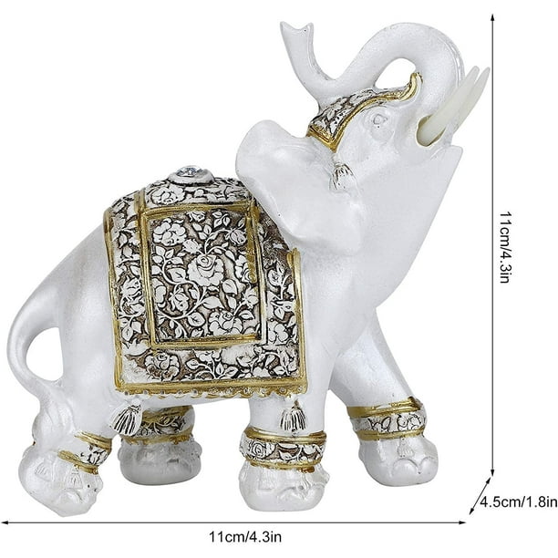 Leekung Estatuas de elefante para decoración del hogar, figuras de elefante  con tronco para decoración de elefante para estantería, mesa, sala de