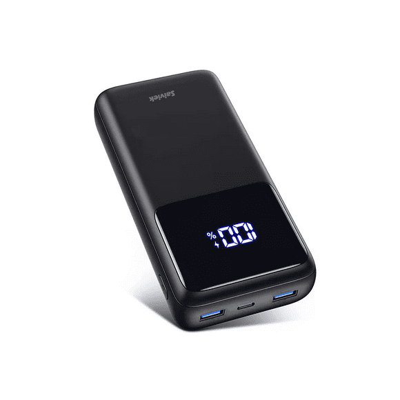 power bank 26800mah saiviek s2023 batería externa 225w carga super rápida compatible para androidiphonecargador portátil pila con pantalla ledbanco de energía con 3 salidas tipo c y usbnegro