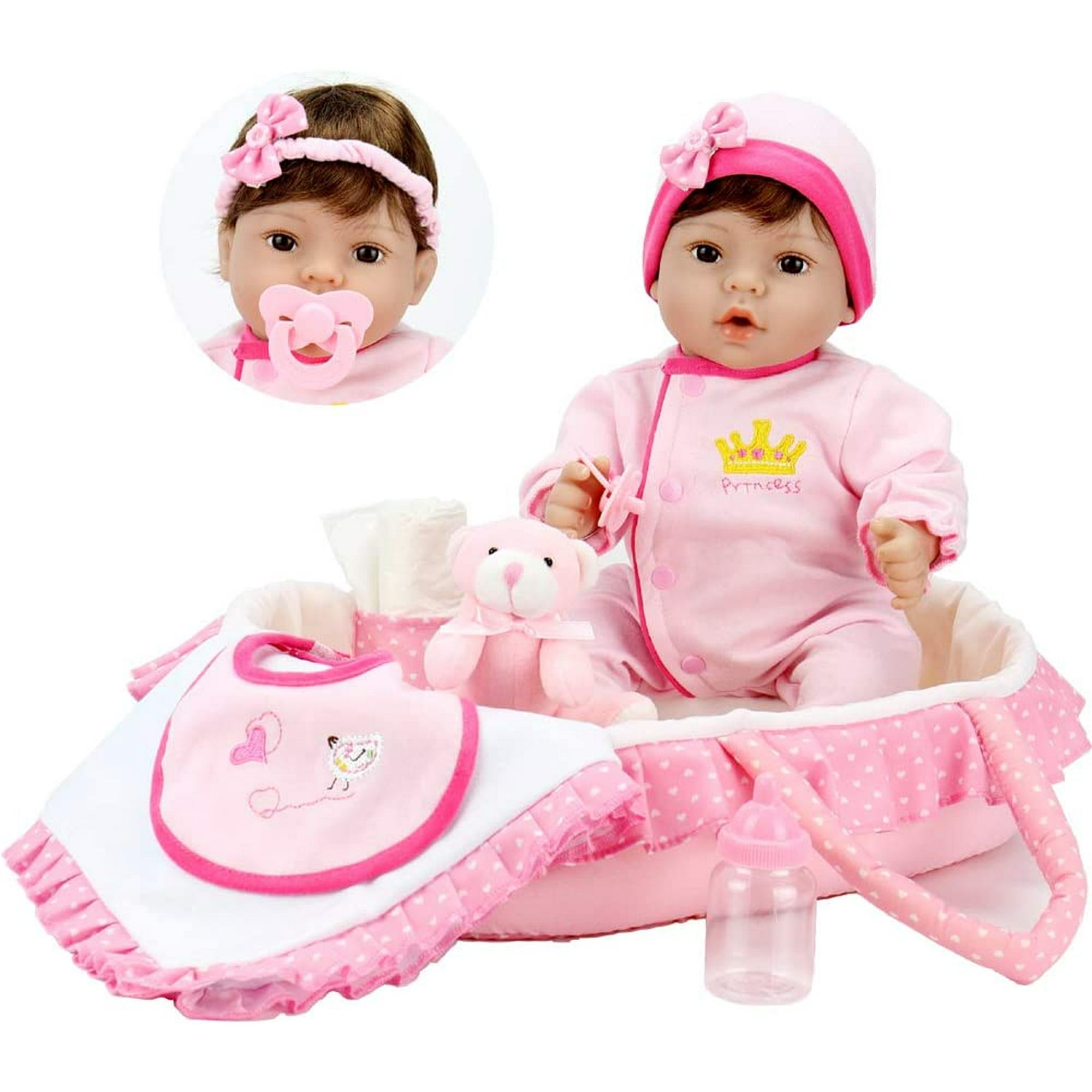 Muñecas Reborn Baby – Muñeca realista de 18 pulgadas con accesorios  completos de muñeca – Muñeca realista de silicona suave con brazos y  piernas