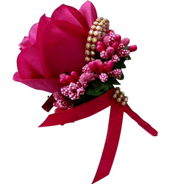 Broche de flores de tela para mujer, 6 unidades, diseño de ramilletes,  accesorios de ropa