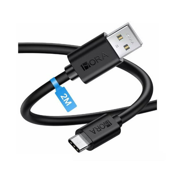 Cable USB 1Hora 2 metros, Entrada y Salida Tipo C, Carga Rápida 2.1A; Negro