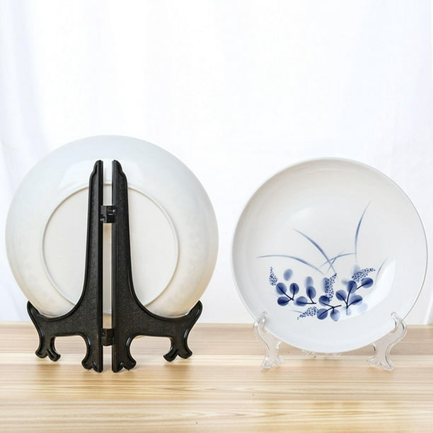 10 soportes plegables de plástico para platos, caballetes o soporte para  platos, soporte de exhibición decorativo para bodas, decoración del hogar