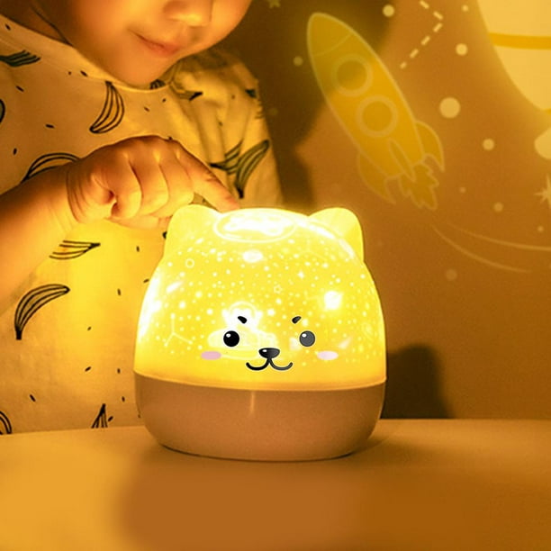 Proyector de lámpara para , lámpara de noche para bebés y mascotas con caja  de música, lámpara de cuna para dormitorio, luz de noche Enchufe la  electricidad Yinane Proyector de luces nocturnas