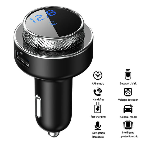 Transmisor FM Bluetooth para Auto con 1,8'' Pantalla a Color, Manos Libres  Adaptador Bluetooth Reproductor 4 en 1 de MP3, Entrada/Salida AUX 2 Puertos  USB, Soporte SD/TF U Disk : : Electrónica