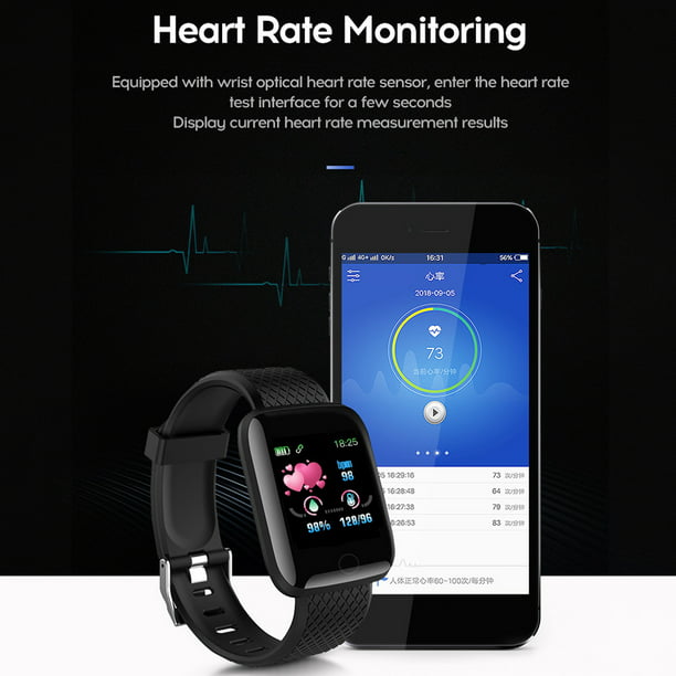 Monitor de ritmo cardíaco Reloj deportivo Fitness Contador de pasos Pulsera  inteligente para mujeres Hombres Ndcxsfigh Para estrenar