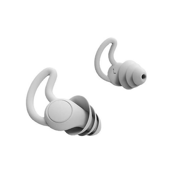 2 pares de tapones para los oídos con cancelación de ruido para dormir,  resistentes al agua, de silicona, 33 dB, con cancelación de ruido, bloqueo  de sonido, tapones para los oídos suaves