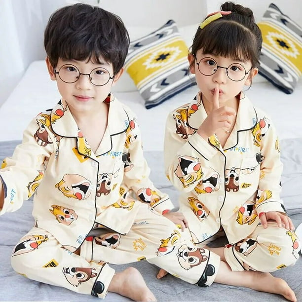 Pijama para niño grande, ropa de dormir de algodón de manga larga para  niños Tamaño 8 10 12 14 16