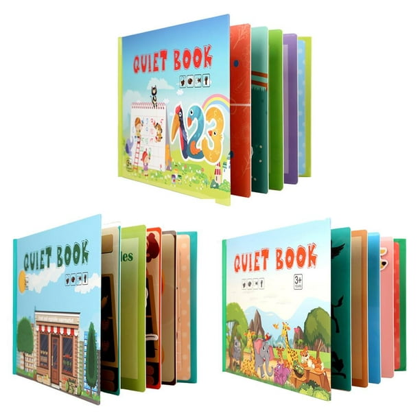 Paquete de 4 libros Montessori silenciosos para niños pequeños