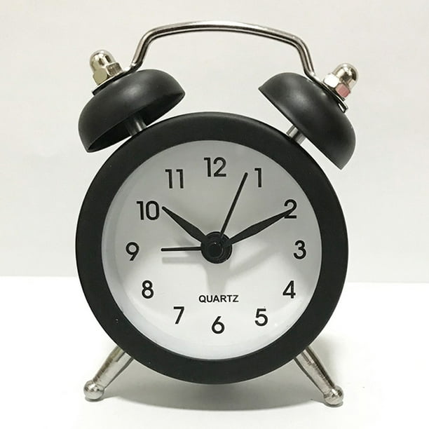  QIAOLI Reloj despertador silencioso, 1 unidad, reloj despertador  de doble campana, regalo de metal a la moda, reloj despertador clásico,  reloj despertador de escritorio para persona perezosa, despertador digital  (color 