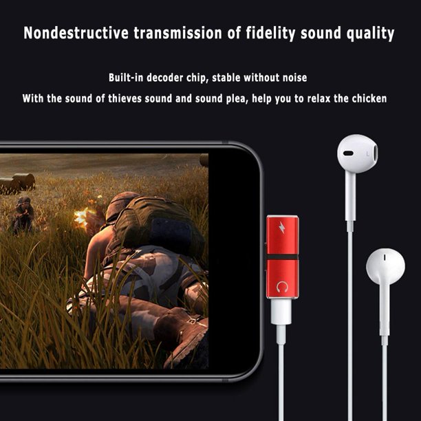 Adaptador de auriculares 2 en 1 conector de 8 pines datos a divisor de  cable auxiliar de 3,5 mm para iPhone X