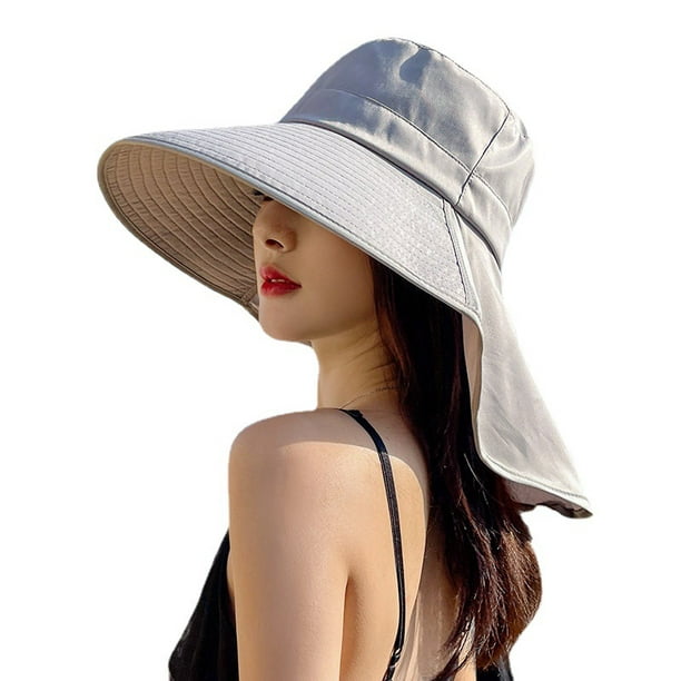 Sombreros De Sol con Cola De Caballo para Mujer Sombrero De Pesca para  Senderismo Al Aire Libre con Solapa para El Cuello Sombrero De Pescador con