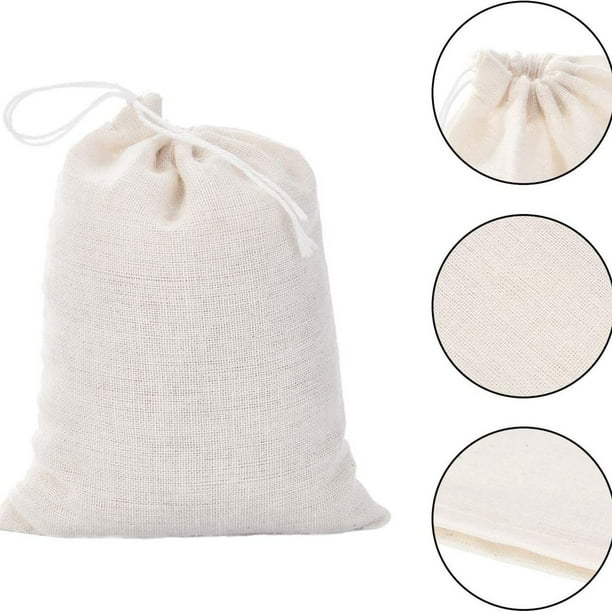 100 bolsas de filtro de té, bolsa de hoja suelta de nailon blanco con  cuerda para filtro de especias de hierbas para el hogar