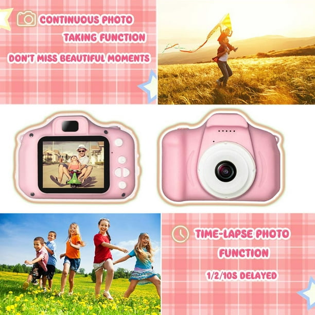 Mini cámara digital HD para niños, 2 pulgadas, bonita cámara de vídeo con  foto, juguetes, regalo (rosa) Likrtyny Para estrenar