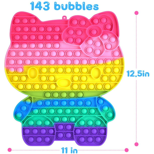 SM SuiteMarvel Pop It Big extragrande – 11.8 pulgadas más grande Jumbo  enorme Rainbow Pop – 256 Bubble Pop It – Juguete gigante grande – Juguete
