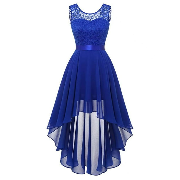 Vestidos de Fiesta Elegantes de gasa Vestido de fiesta irregular Vestido de  fiesta con costuras de e Cgtredaw Azul T M para Mujer