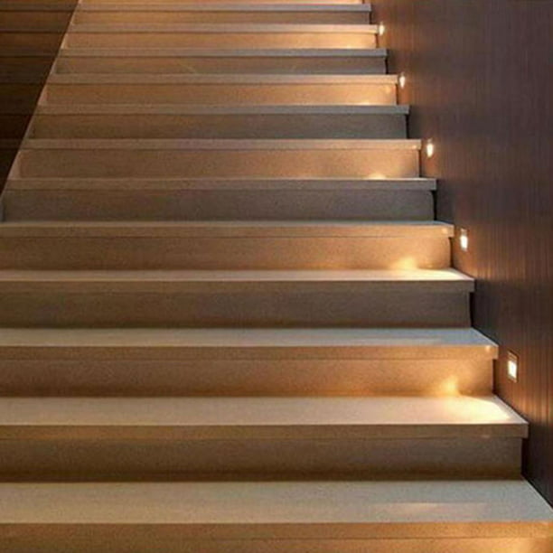  Luces LED de tierra para paisaje, luces enterradas al aire  libre, luz de pared empotrada para escalera de 3 W IP65, luz LED para  escaleras, interiores, exteriores, escaleras, jardín, pasaje, escalón 