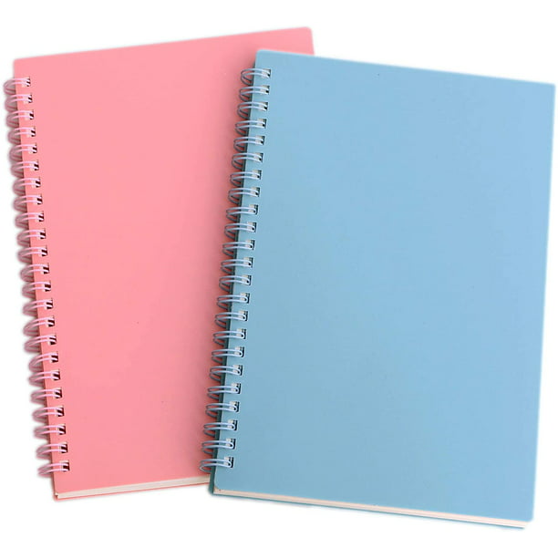 Juego de 3 cuadernos A5 rayados - rosa, verde