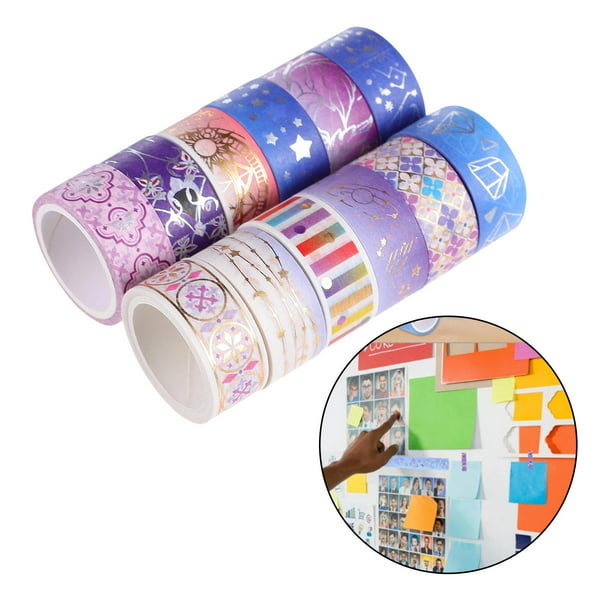 Washi Tape-cintas decorativas Vintage, cinta adhesiva de lámina dorada,  pegatinas japonesas, papelería, juego de cinta