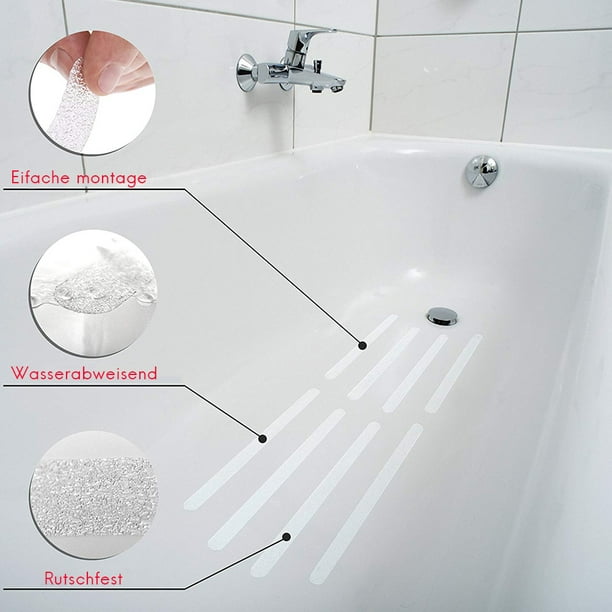 Pegatinas de baño antideslizantes Bañera Tiras antideslizantes Bandas de  rodadura de ducha de seguridad