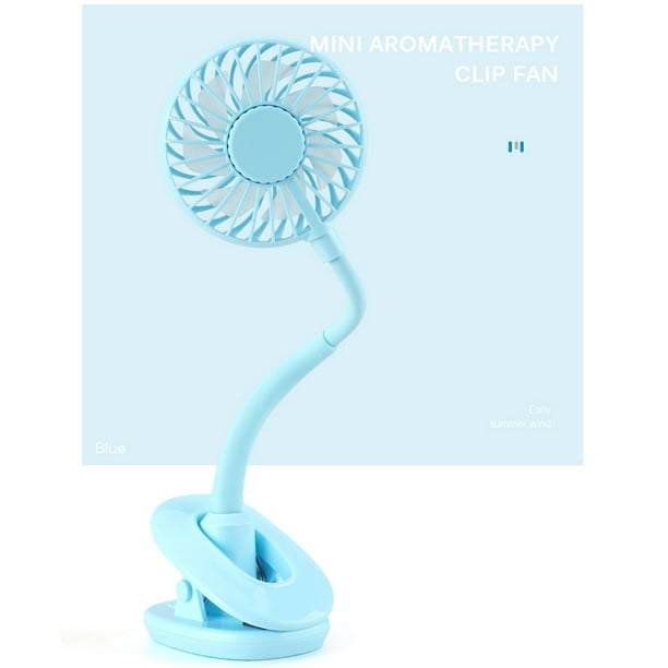 Mini-Aromatherapie-Clip-Ventilator, wiederaufladbarer elektrischer  USB-Ventilator (blau) Ehuebsd Para estrenar