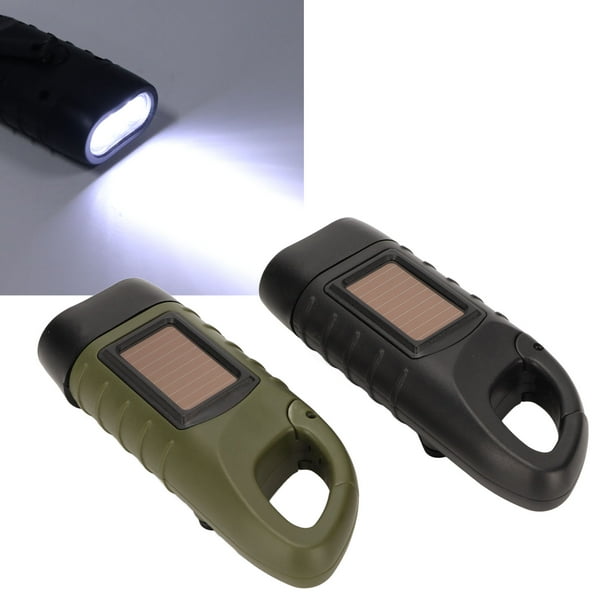 3 paquetes de manivela solar linterna recargable LED linterna de emergencia  auto alimentada antorcha de supervivencia equipo de supervivencia linterna