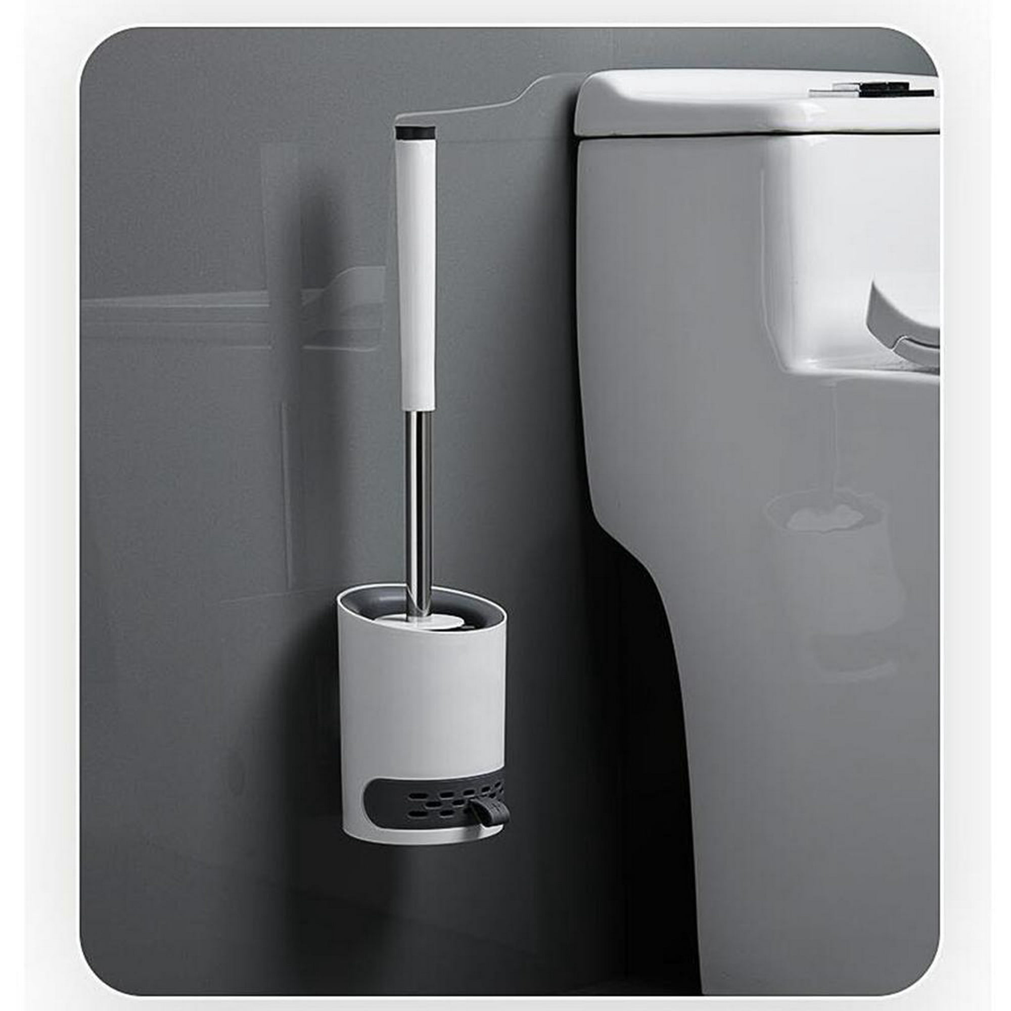 Escobilla de inodoro de silicona para colgar en la pared, juego de  escobilla de inodoro y soporte, accesorios de baño, tamaño compacto para