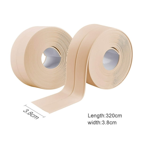 2 rollos de cinta impermeabilizante autoadhesiva impermeable (crema), cinta  adhesiva de sellado de pared de PVC, ducha, inodoro, cocina, baño Sincero  Electrónica