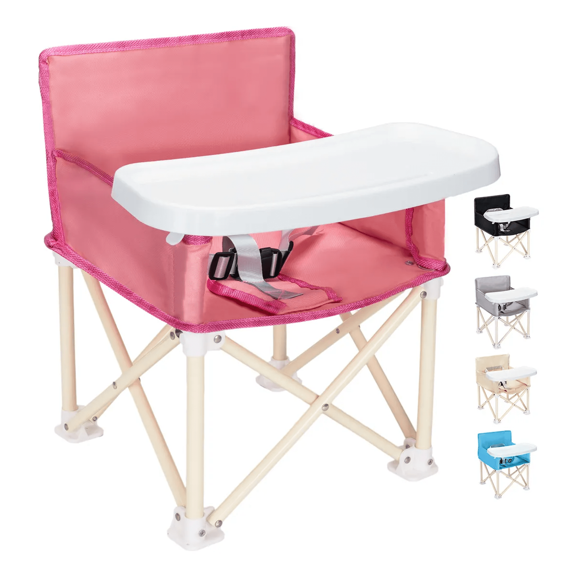 Periquera para bebe portatil plegable silla comer ajustable xtellar rosa