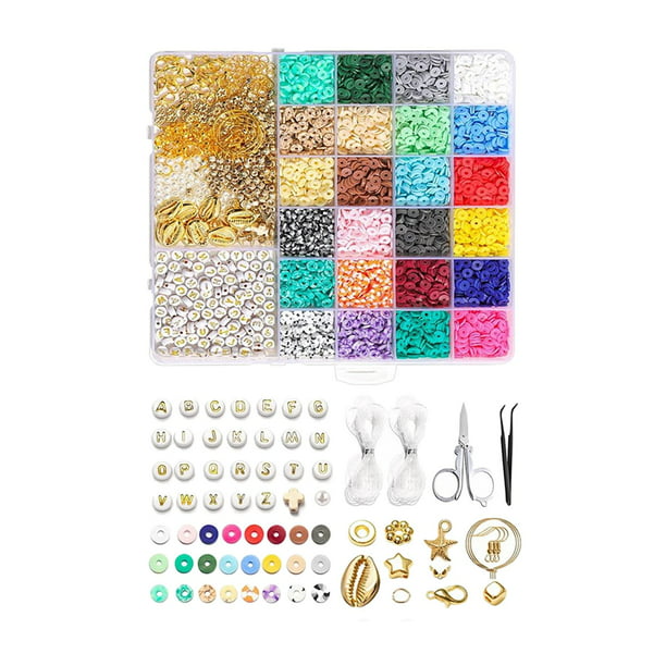 de para hacer pulseras, de de de 24 colores, de para hacer joyas con  colgante de Baoblaze Cuentas espaciadoras de arcilla polimérica