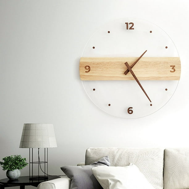  Reloj de pared vintage con patrón de mármol, reloj de pared,  cara integrada, tallada, sala de estar, dormitorio, hogar, reloj silencioso  de 11 pulgadas : Hogar y Cocina