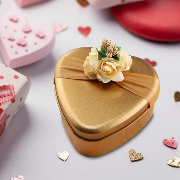 Cajas de regalo blancas con tapas para regalo, cajas de flores en forma de  coraz
