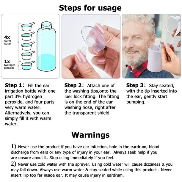 Kit de lavado de limpieza de oídos de lavado de irrigación de oídos seguro  de 500 ml manual reutilizable para adultos para el hogar ANGGREK Otros