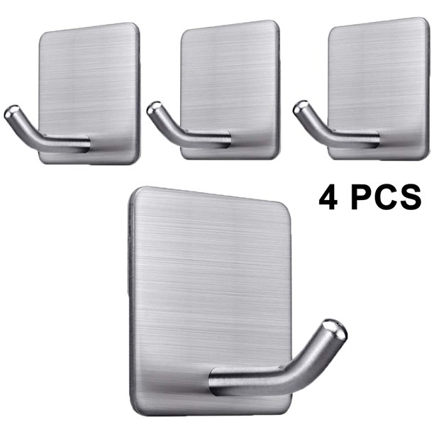 Comprar Colgador de gancho adhesivo de acero inoxidable para puerta de pared  de cocina, 12 Uds.