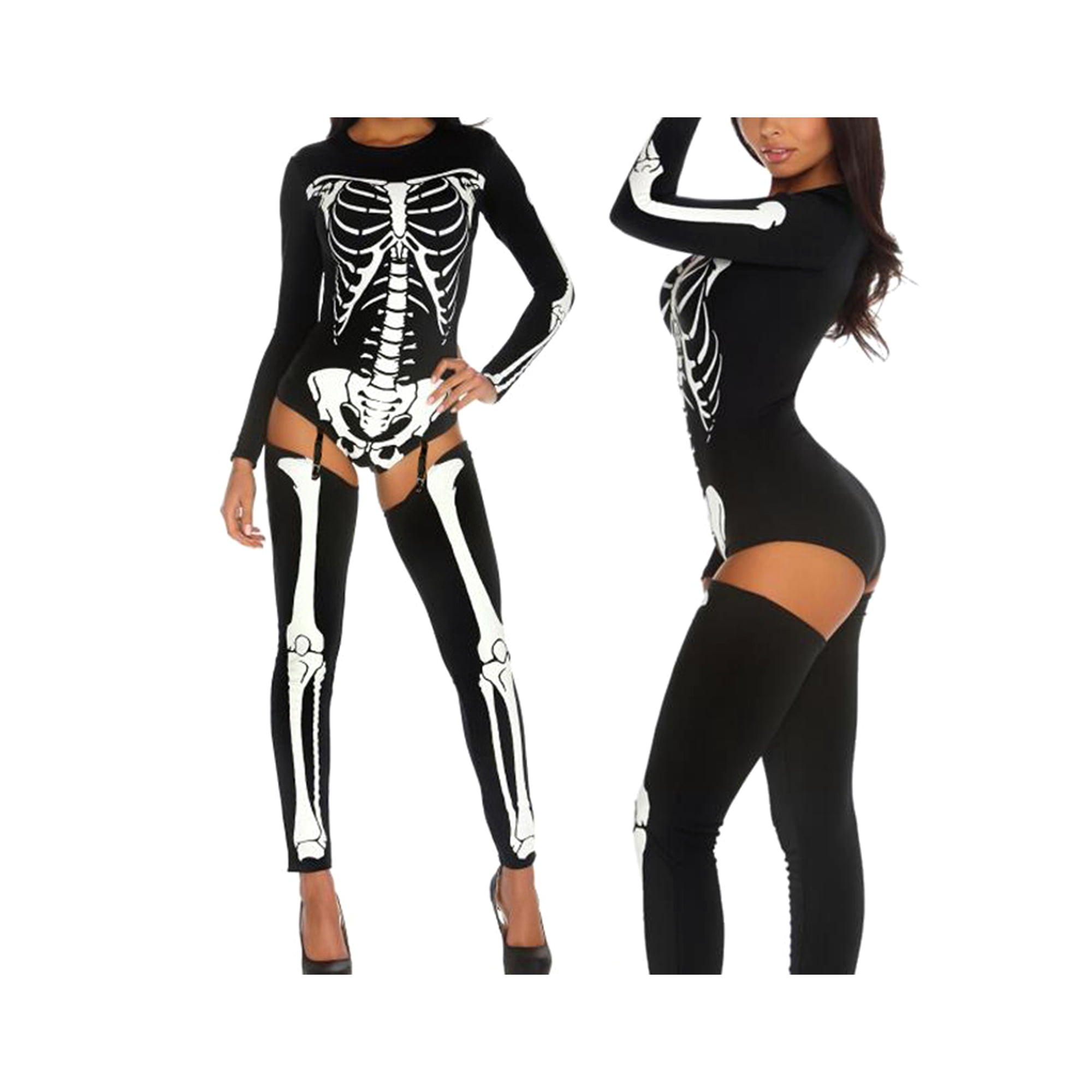 Body de esqueleto, traje de esqueleto para mujer, disfraces para mujer,  disfraz de Halloween, disfraces de Halloween para mujer, catsuit de  esqueleto, disfraz de miedo -  México