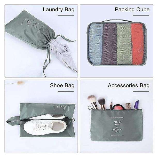 7pc conjunto de bolsa de ropa embalaje cuadrado multifuncional maleta  organizador maleta organizador vacaciones Tr Hy